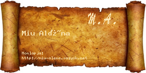 Miu Aléna névjegykártya